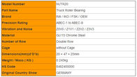 INA / McGill Yoke Type Track Rollers NUTR20 / NUTR2052, ABEC-3