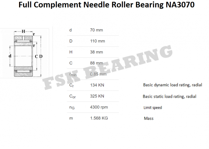 Garansi NA3070 Needle Roller Bearing Lengkap dengan Inner Ring 0